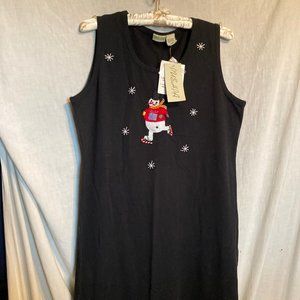 JUMPER DRESS ANKLES LENGTH SNOWMEN NEW DRESS BLACK